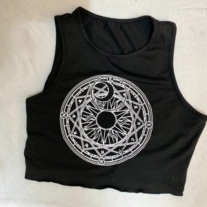 COPY - black crop tank with decal
